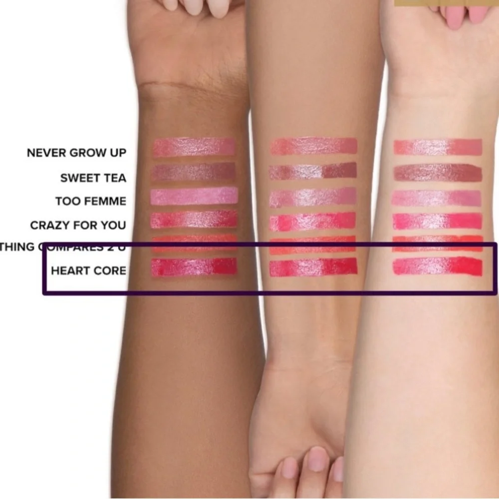 TOO FACED TOO FEMME HEART CORE LIPSTICK - Heart Core (cherry red) NIB
